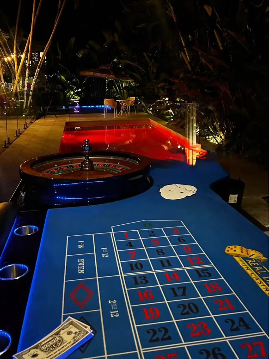 Roulette in a tropical setting.